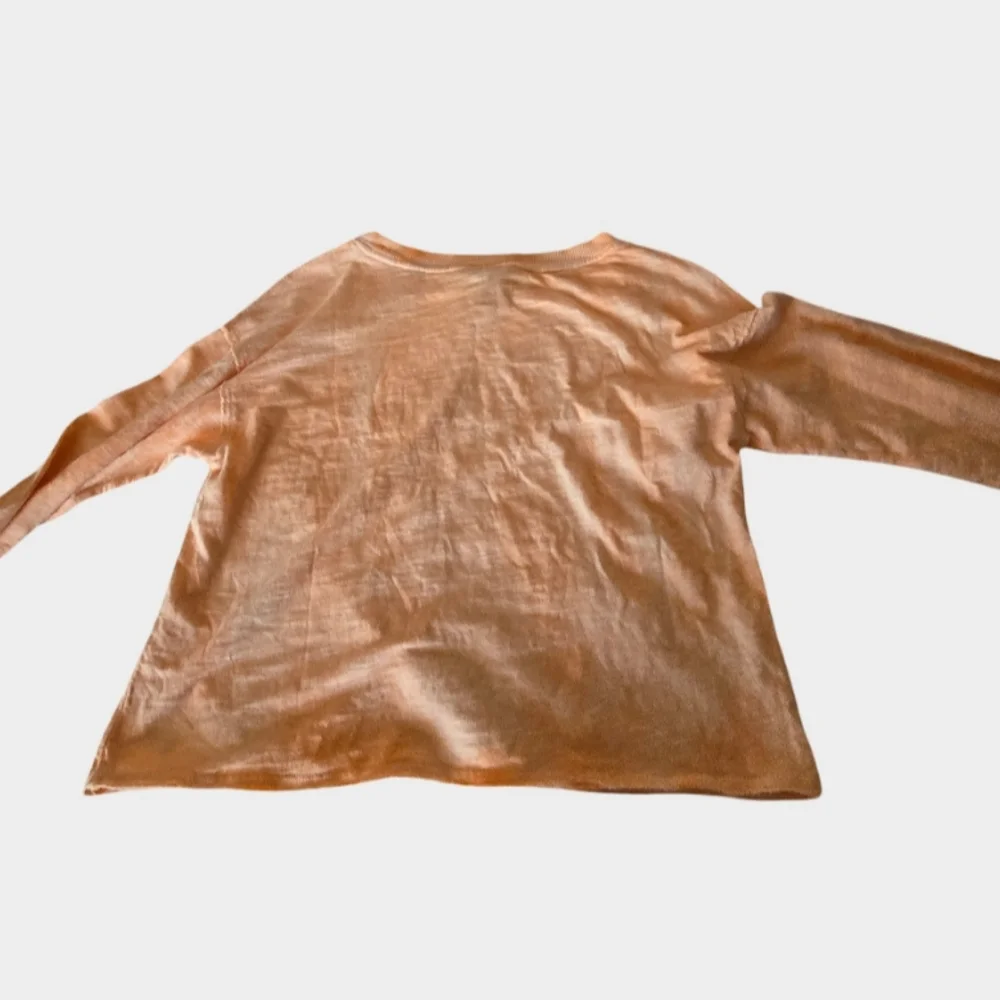 Bobi NWT Cropped Long Sleeve Tee Small Light Wash Orange Long Sleeve Women's Top - Picture 3 of 9